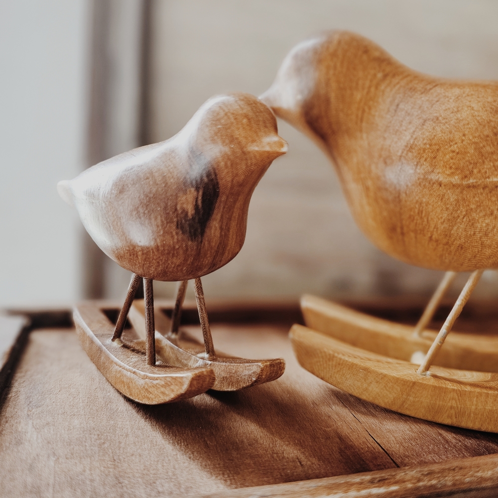 Sullivans Mid-Century Modern Set Of Wood Rocking Birds - Picture 4 of 5
